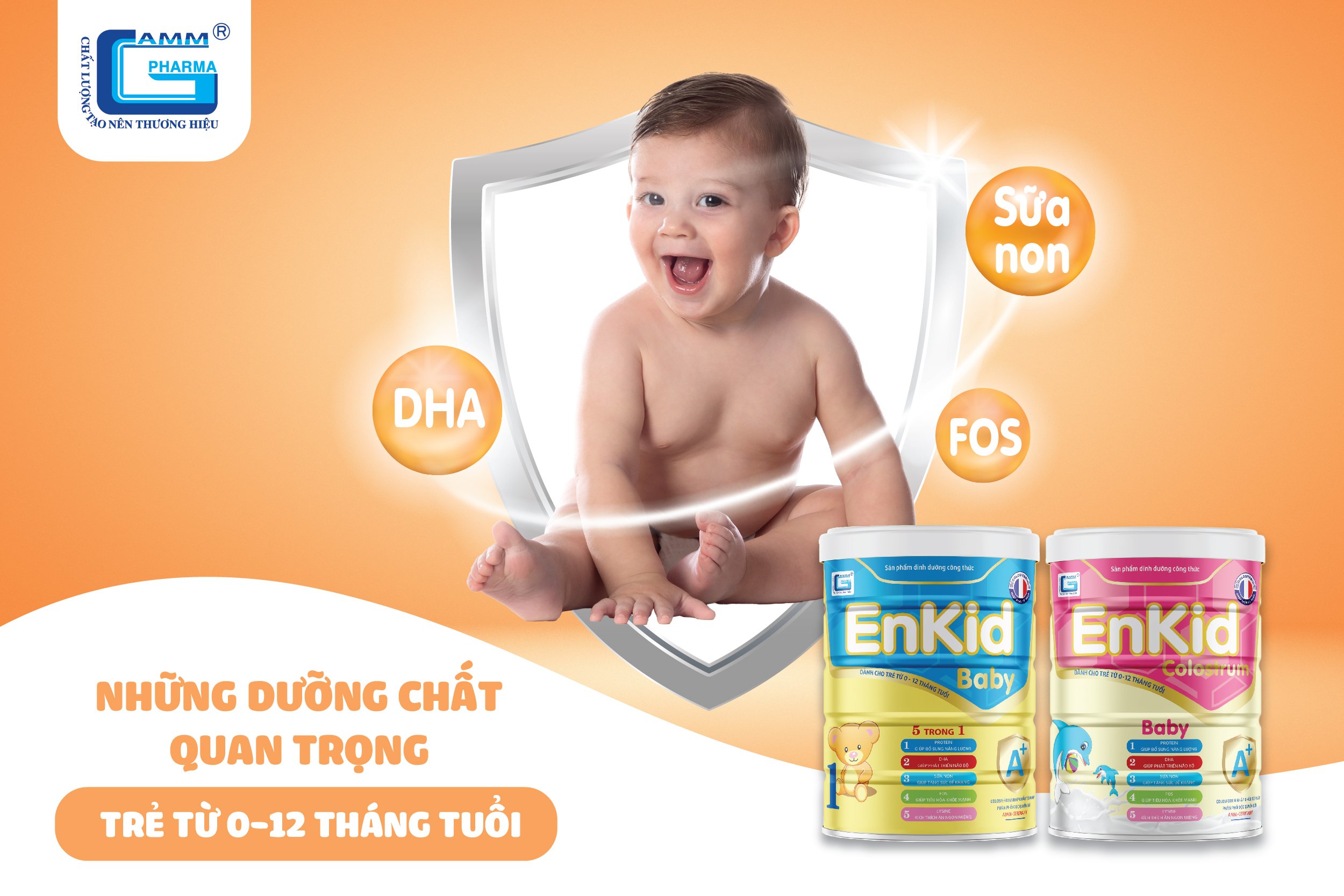 Sữa Enkid Baby và Enkid Colostrum Baby thiết kế đặc biệt cho trẻ 0-12 tháng tuổi.