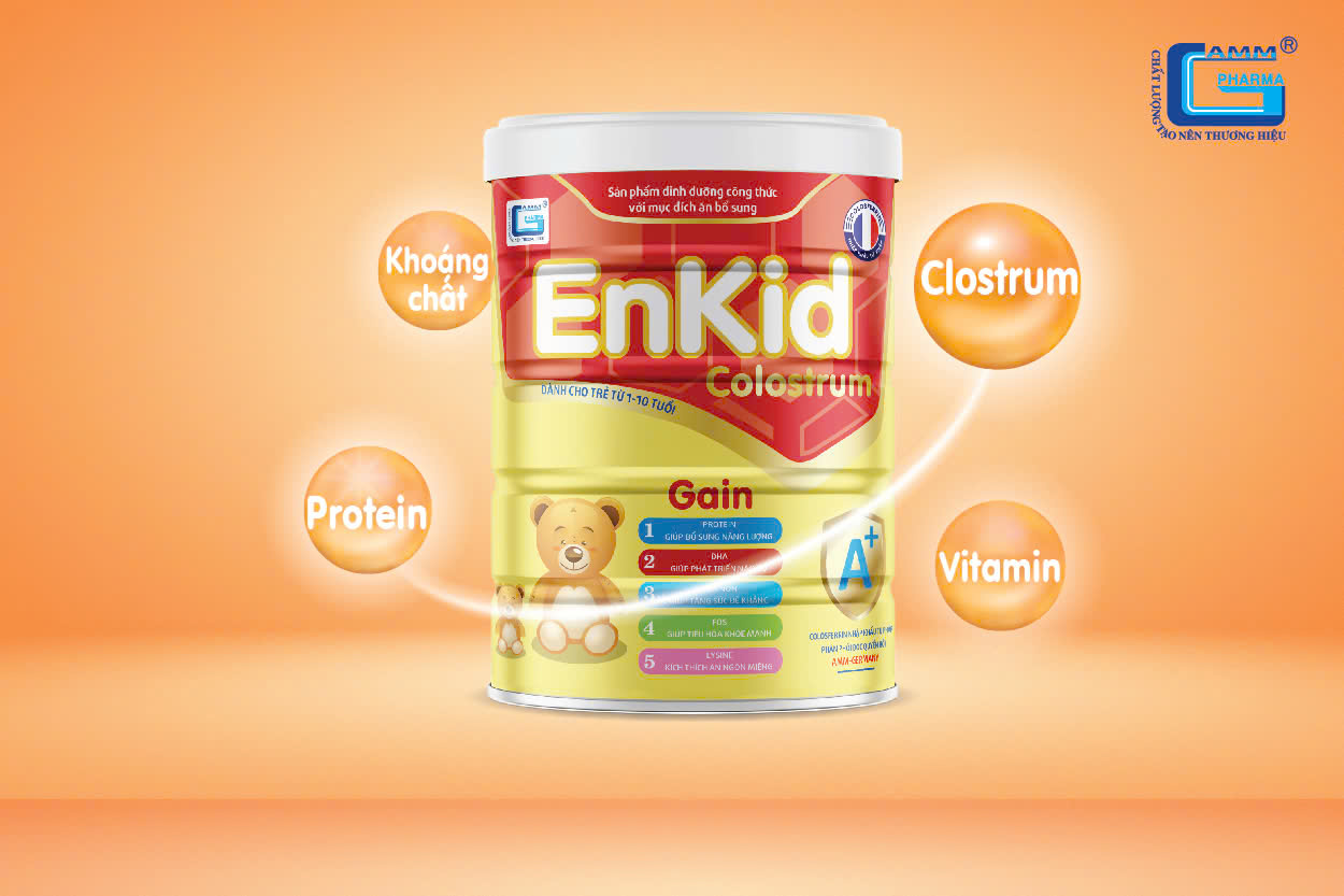 Các thành phần quan trọng có trong sữa Enkid Colostrum Gain.