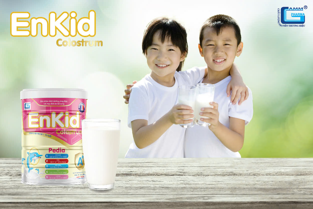  Điểm khác biệt so với sữa Enkid Colostrum Pedia là hàm lượng sữa non giàu kháng thể.