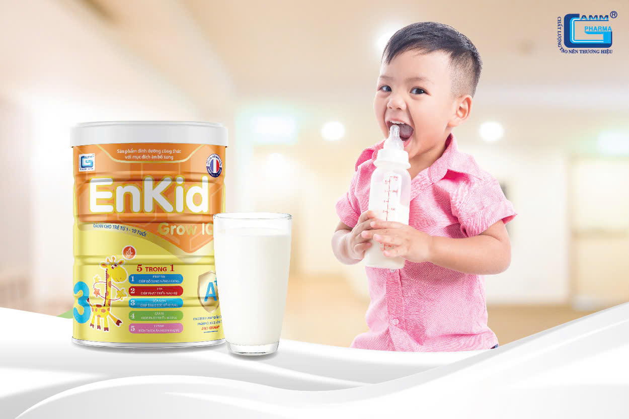 Sản phẩm cung cấp DHA, Choline và các thành phần quan trọng, hỗ trợ trí não, chiều cao và sức khỏe tổng thể cho bé.